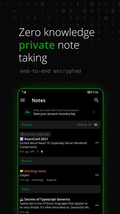 Notesnook: Notes list