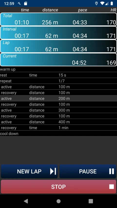 RunnerUp: Interval recording with lap statistics