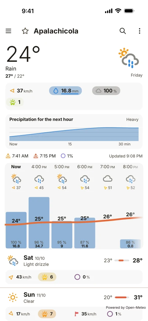 OSS Weather: iPhone current conditions and daily forecast