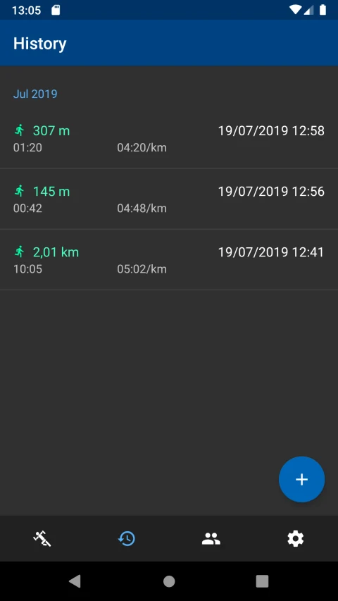 RunnerUp: Saved running activities