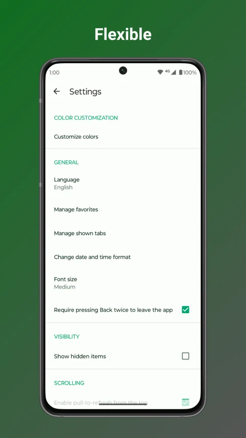 Fossify File Manager: File-manager settings