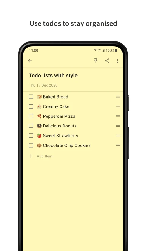 Notally: Checklist with completed items