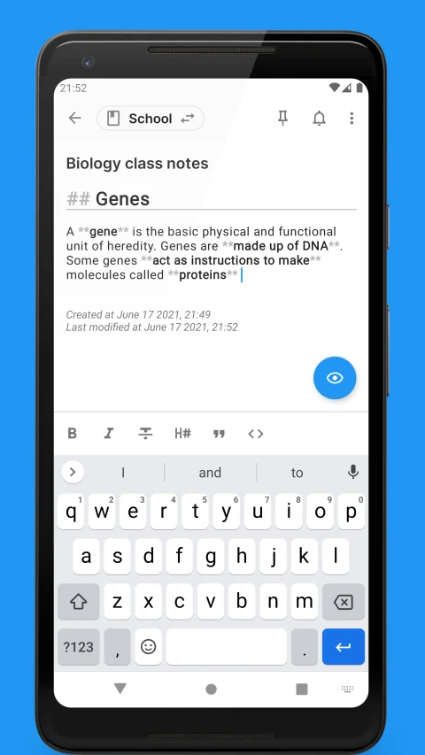 Quillpad: Markdown note editor