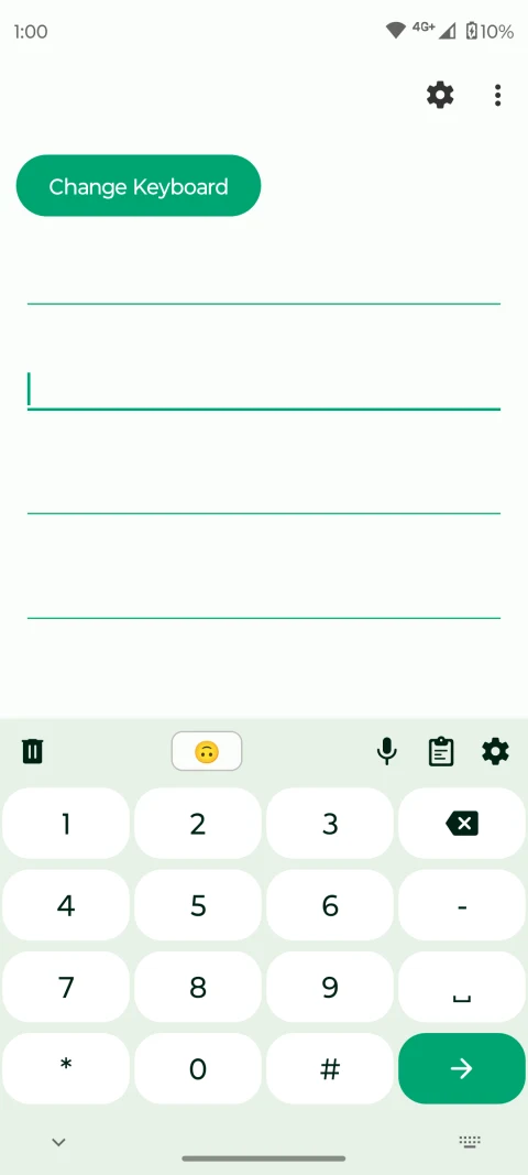 Fossify Keyboard: Numeric keyboard layout