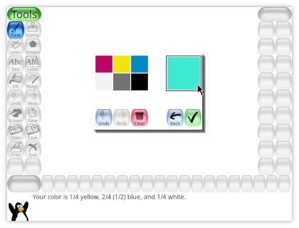 Publisher documentation view of the colour mixer, also implemented in the native Android app.