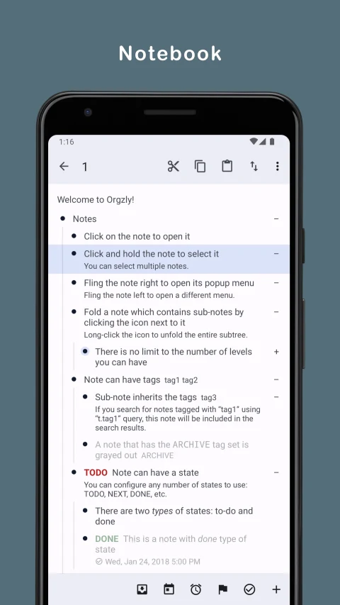 Orgzly Revived: Nested notes and tasks