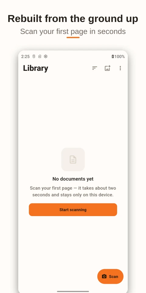 OpenScan: Start a new document scan