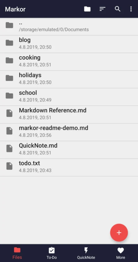 Markor: Browse local note files and folders