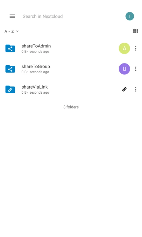 Nextcloud Files: Shared folders and link sharing