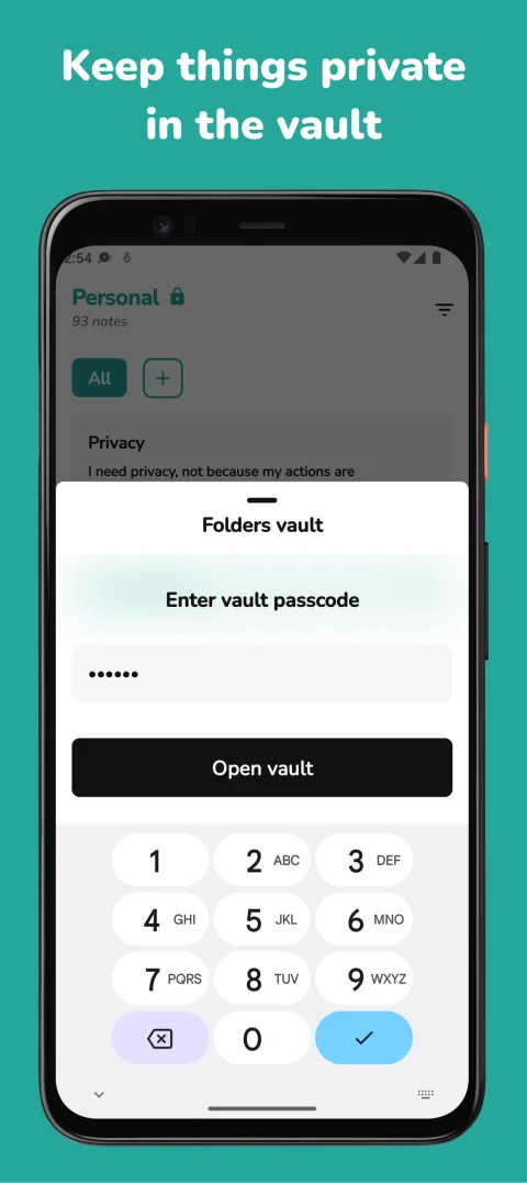 Noto: Unlock a folder vault