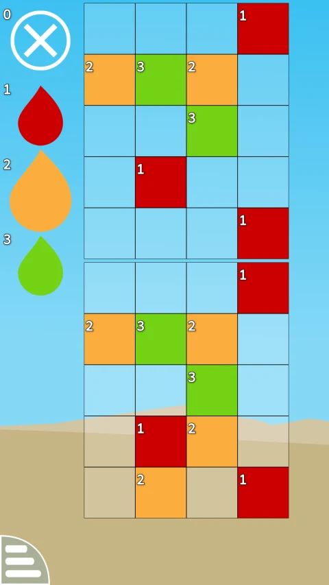 GCompris: Complete a colored logic grid