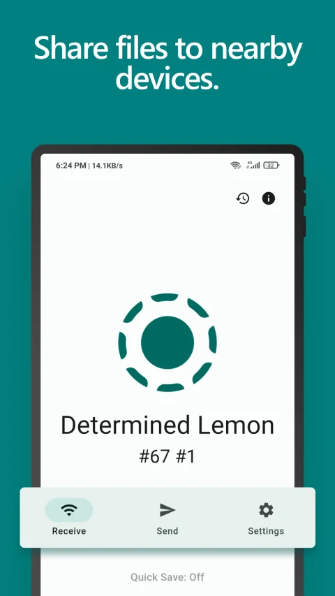 LocalSend: Receive screen and device name