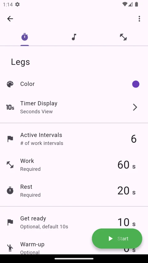OpenHIIT: Set exercise and rest periods