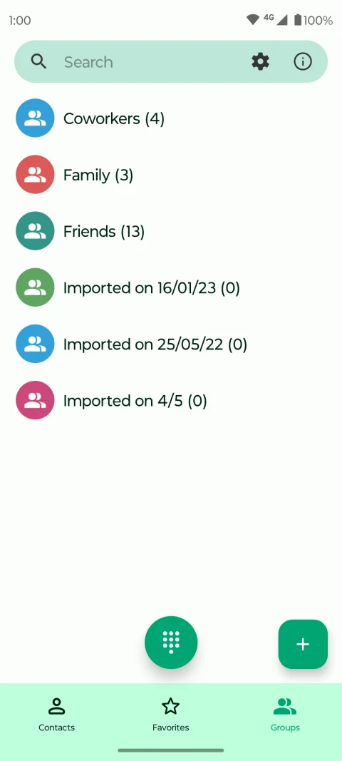 Fossify Contacts: Contact groups