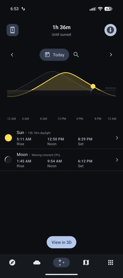Trail Sense: Daylight and sunset information