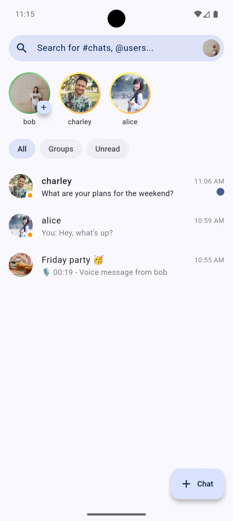 FluffyChat: Matrix chats and contacts