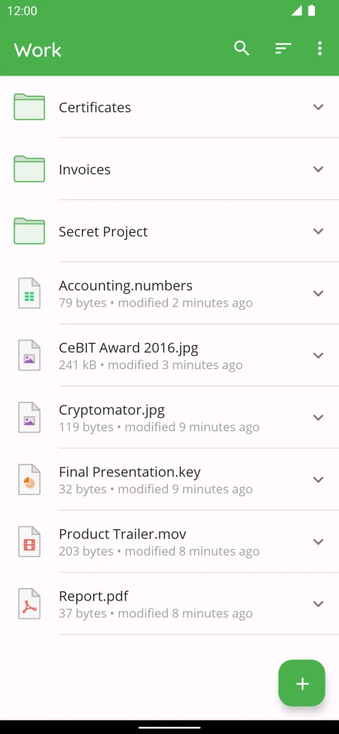 Cryptomator: Earlier publisher Android files inside a vault