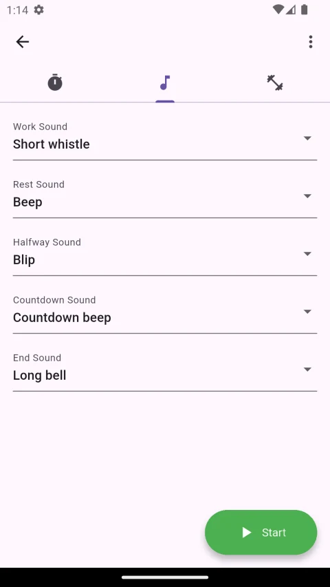 OpenHIIT: Choose interval sounds