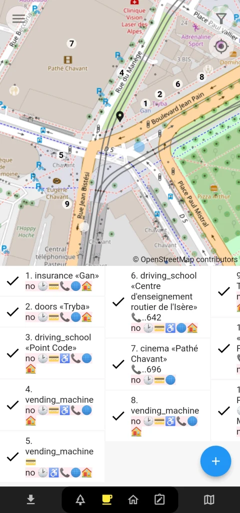 Every Door: Earlier publisher Android list of nearby amenities