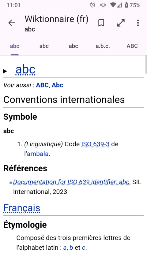 OSS Dict: Read a French Wiktionary entry