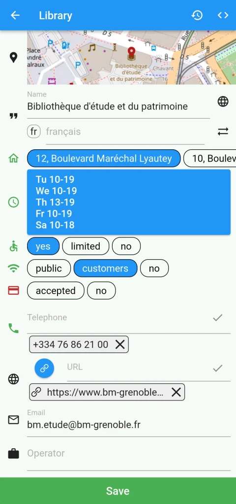 Every Door: Earlier publisher Android library-details form