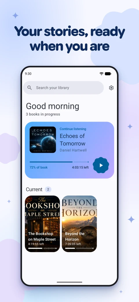 Voice Audiobook Player: Local audiobook library