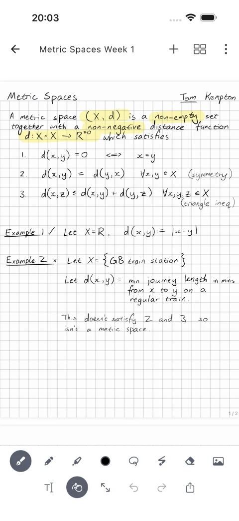 Saber: Handwritten mathematical notes