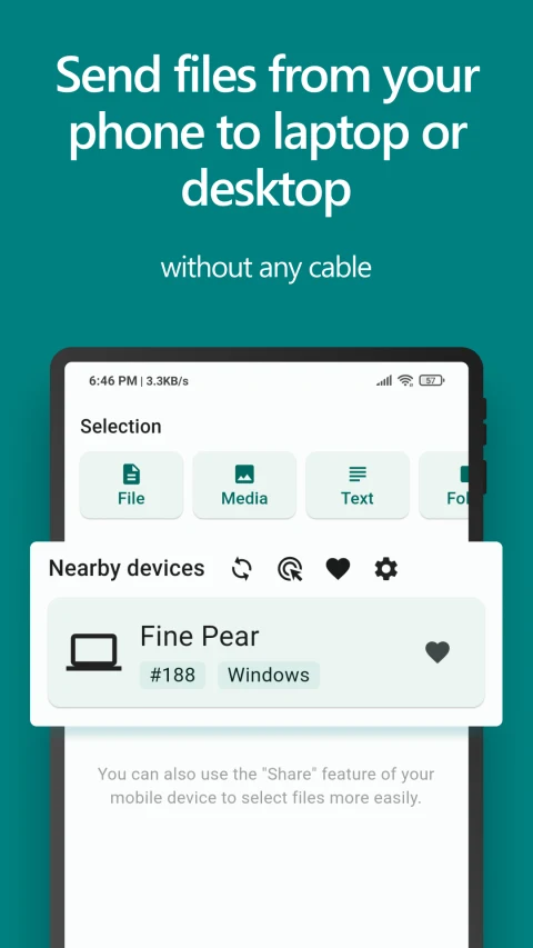 LocalSend: Select files and a nearby recipient