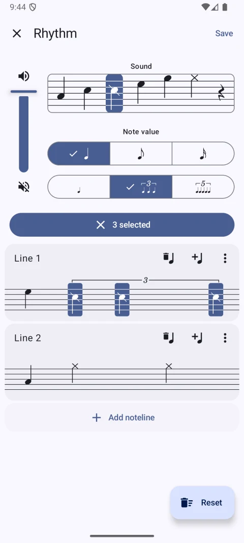 Metronome: Edit notes and rhythm subdivisions
