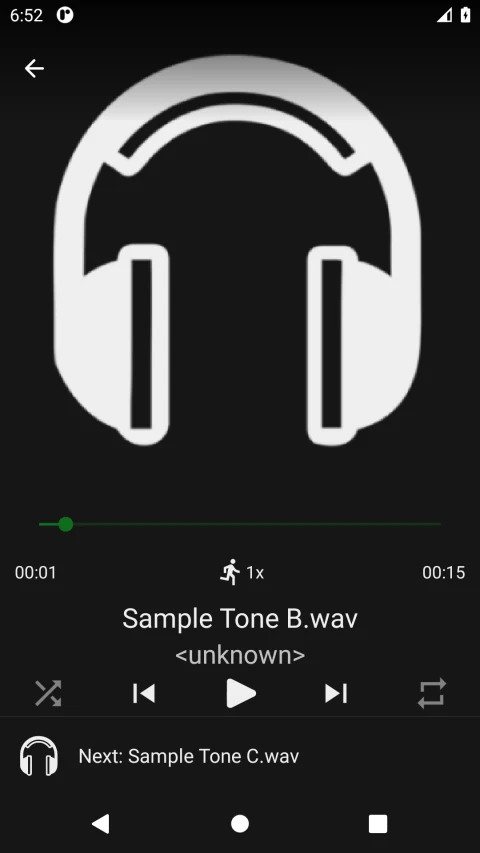 Fossify Music Player 1.8.4 FOSS edition: Android capture with sample content showing a paused player