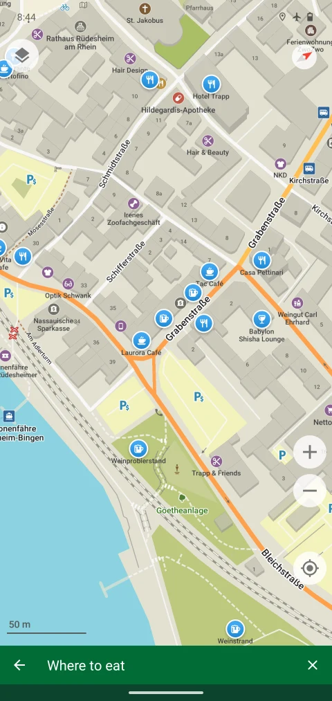 Organic Maps: Map search for nearby places to eat