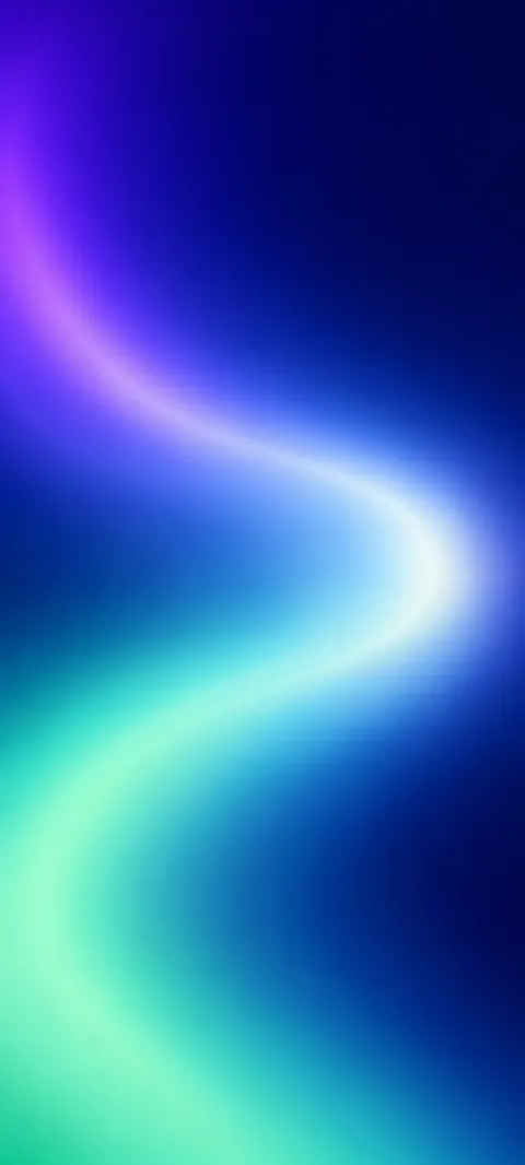 A soft S-shaped pale glow between violet, blue and mint.