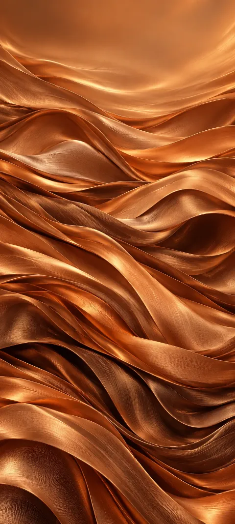 Copper silk-like strata fold through a material study.