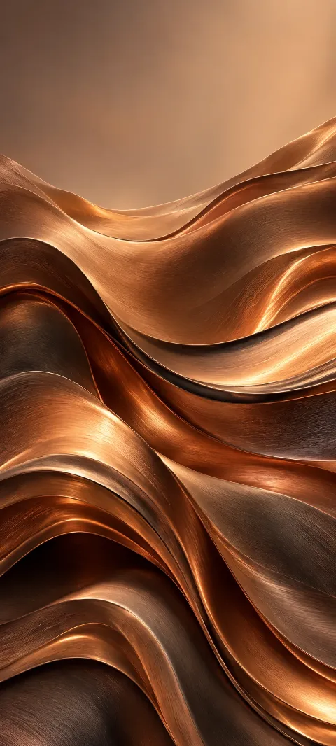 Copper silk-like strata fold through a material study.
