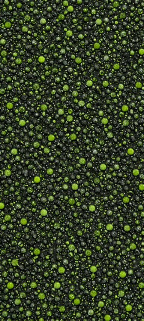 Lime and graphite rounded granules form a full-frame texture.
