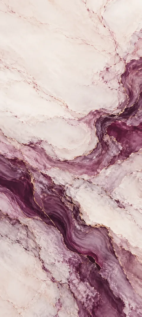 Soft plum marble veins cross a pale stone surface.