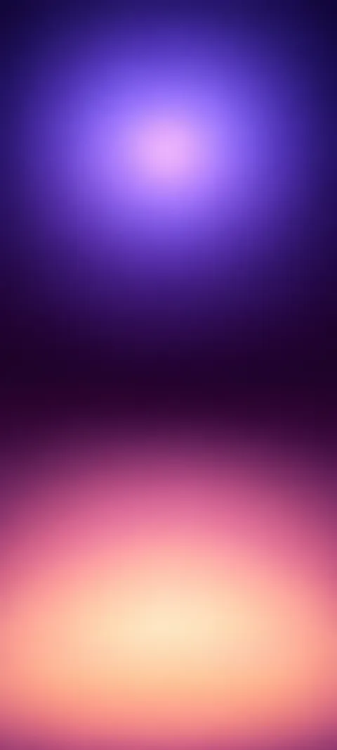 Upper violet and lower peach glows separated by a dark plum band.