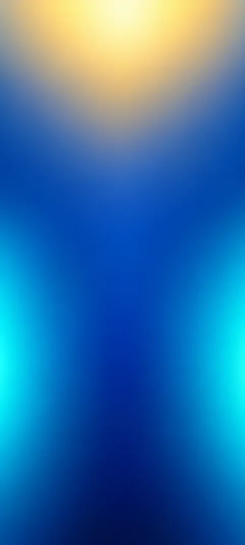 Honey glow at top center above cobalt and lower cyan sides.