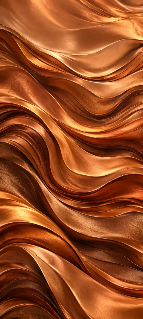 Copper silk-like strata fold through a material study.