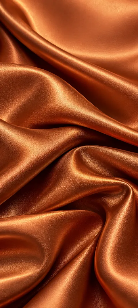 Close copper silk folds form a full-frame tactile texture.