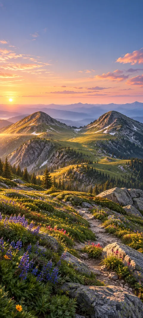 A high meadow saddle sits between two rounded peaks.