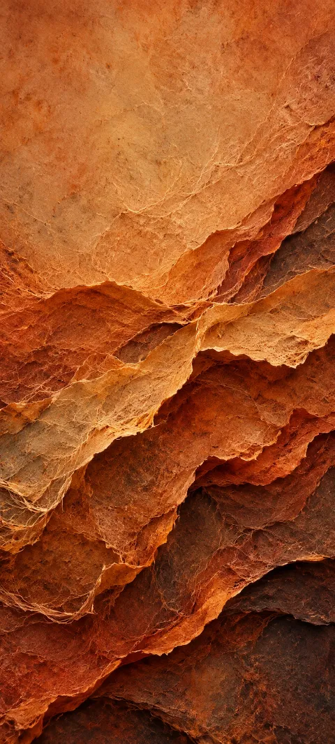 Rust paper fibers form a tactile background.