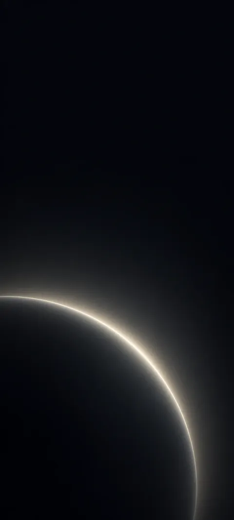 A thin glowing ivory arc against a nearly black graphite background.