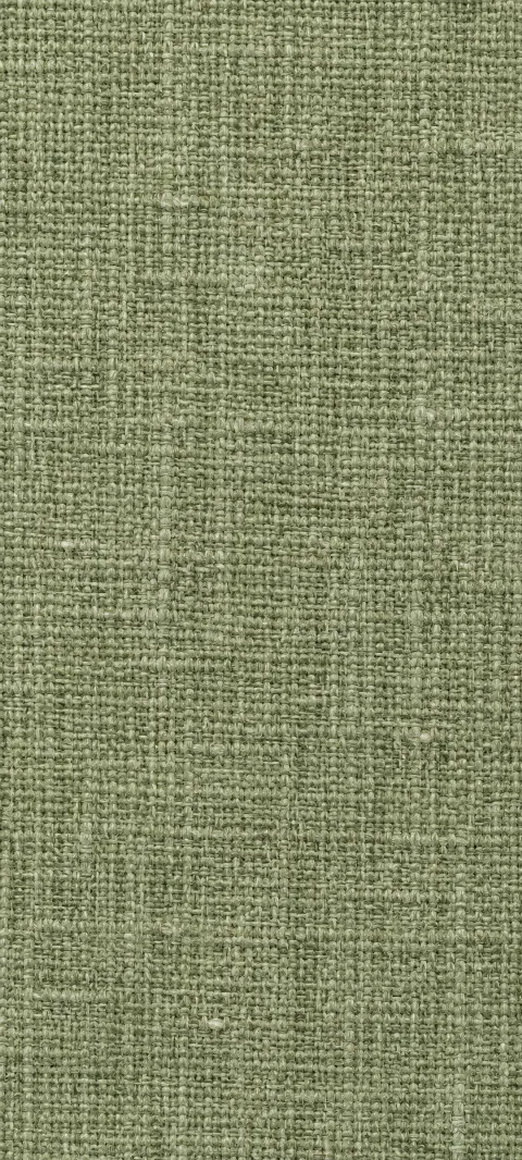 A sage linen weave fills the portrait with subtle fibers.