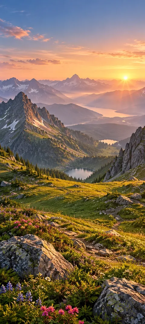 A high meadow saddle sits between two rounded peaks.