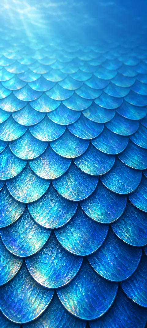 Azure scales repeat in a clean abstract surface.