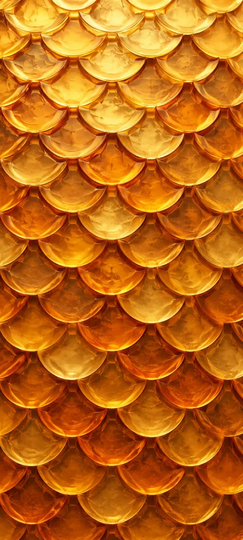 Amber translucent scales repeat in an abstract pattern.