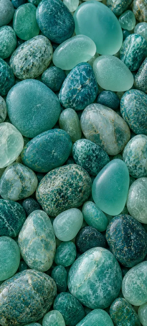 Rounded teal pebbles form a full-frame tactile texture.