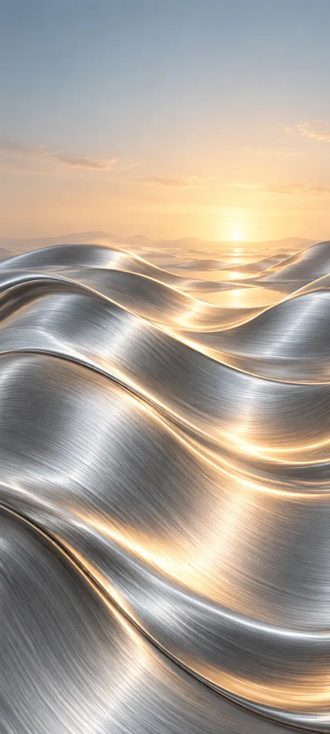 Fine silver ripples create a brushed metal texture.