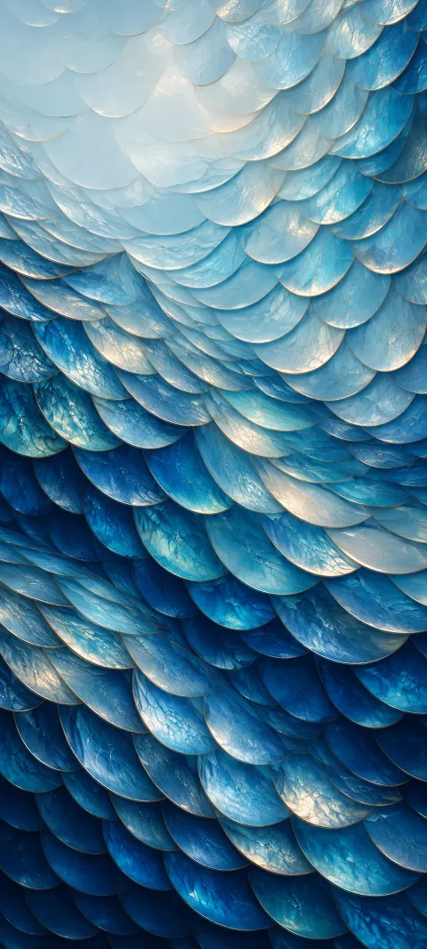 Azure scales repeat in a clean abstract surface.